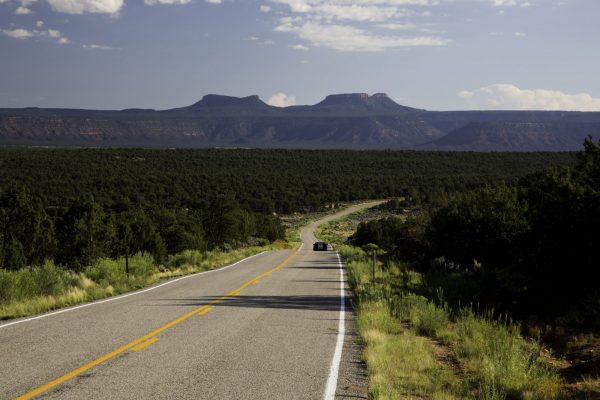A paved road leads to Bears Ears National Monument