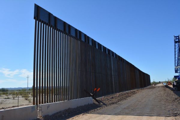 Border wall construction in Organ Pipe Cactus National Monument.
