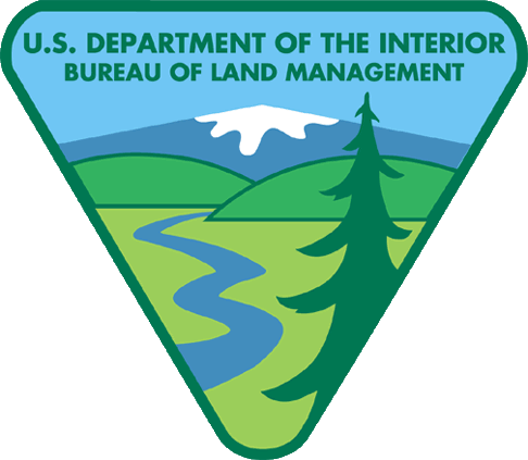 Current BLM logo showing natural landscapes without workers or industry.