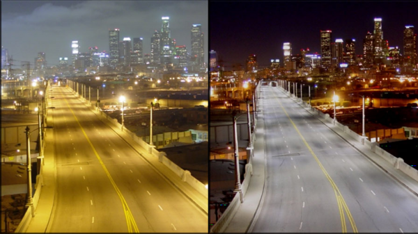 Los Angeles' dark night sky before and after measures to limit light pollution
