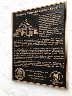 Plaque commemorating the Northern Colorado Feeders Supply